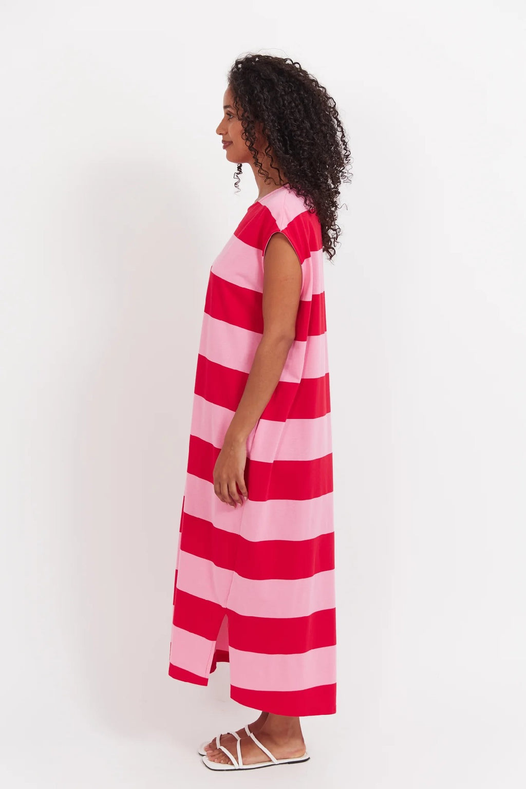 Haven - Jardin Stripe Tshirt Dress Garnet [sz:s]