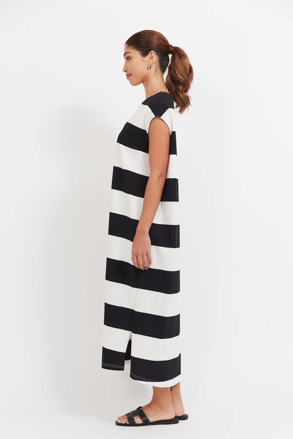 Haven - Jardin Stripe Tshirt Dress Black [sz:s]