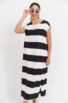 Haven - Jardin Stripe Tshirt Dress Black [sz:s]