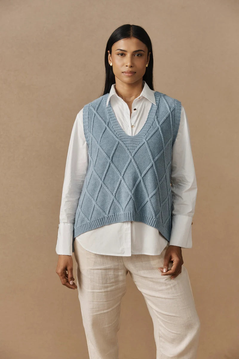 Eb & Ive - Liora Knit Vest Lake [sz:s]