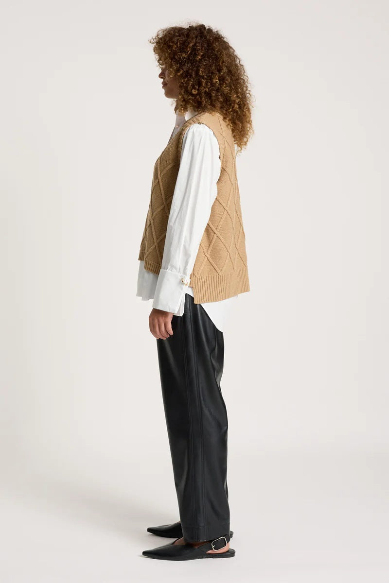 Eb & Ive - Liora Knit Vest Mocha [sz:xs]