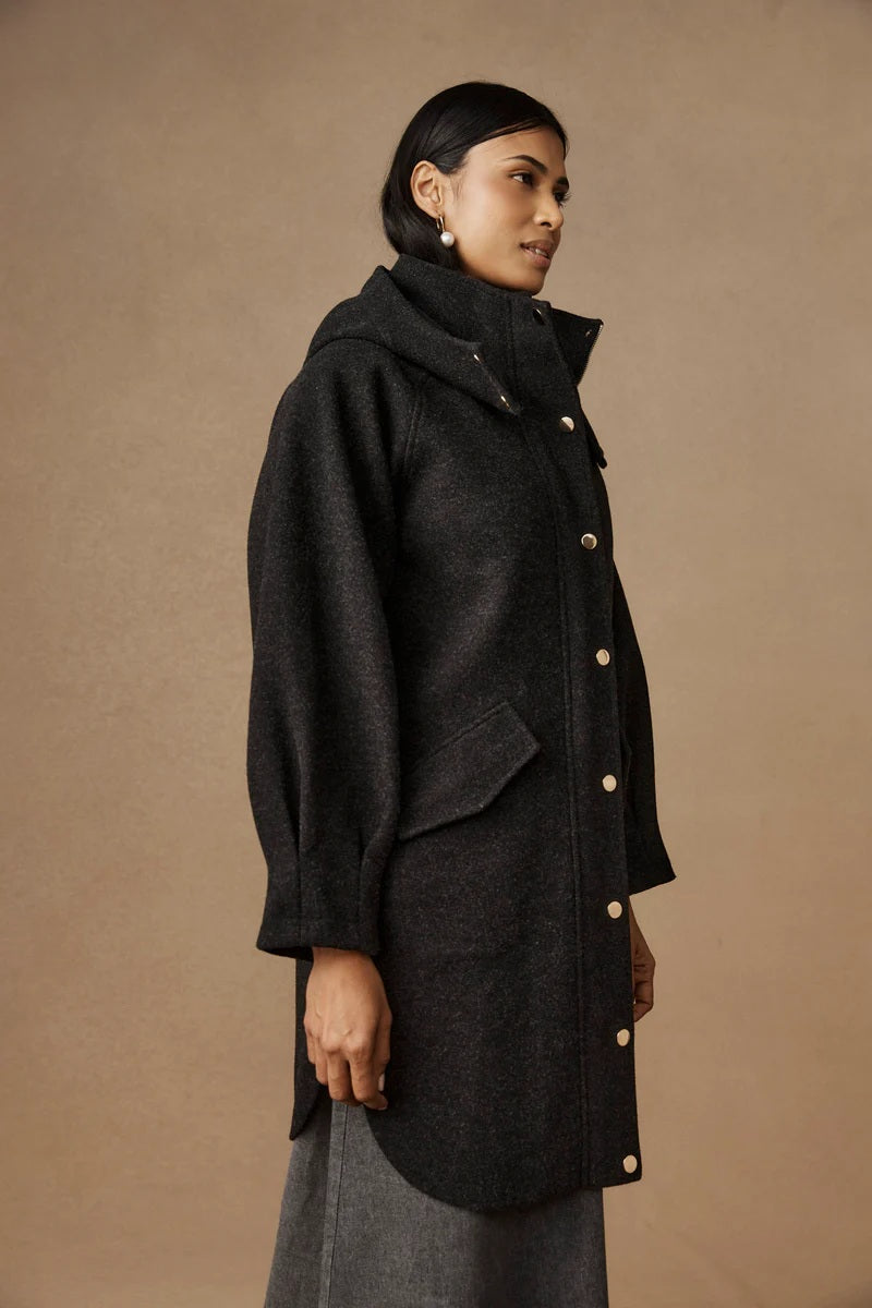 Eb & Ive - Sable Hood Jacket Char [sz:s]