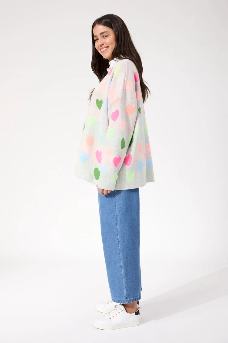 Haven - Alaska Relaxed Heart Jumper Neon [sz:one Size]