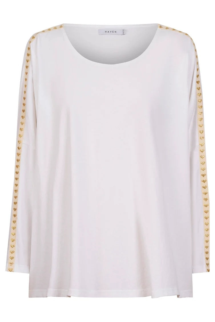 Haven - Elba Heart Long Sleeve Tshirt White [sz:one Size]