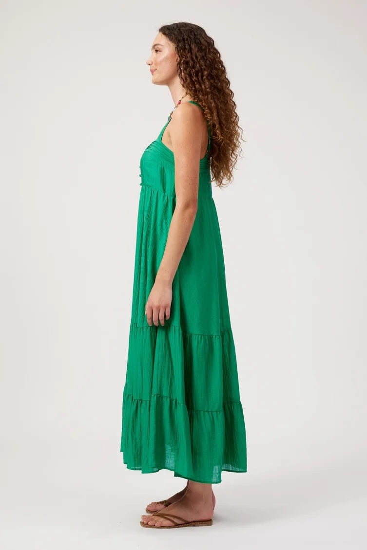Haven - Kenya Tiered Maxi Dress Green [sz:xs]