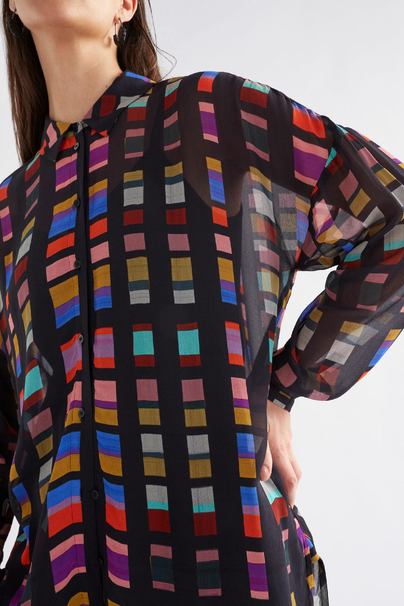Elk The Label - Eir Sheer Shirt Tessela Print [sz:10]