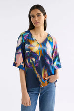 Elk The Label - Moda V Neck Top Vaara Print [sz:10]