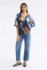 Elk The Label - Moda V Neck Top Vaara Print [sz:10]