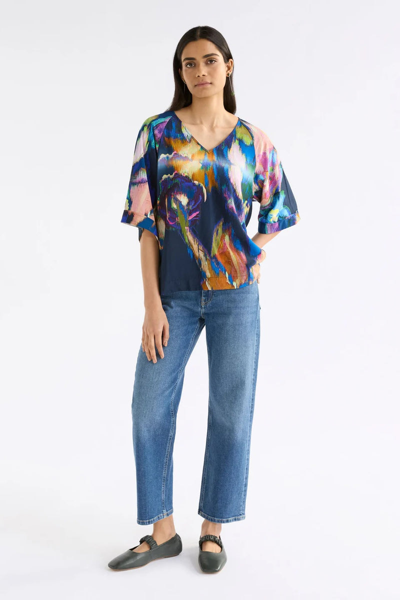 Elk The Label - Moda V Neck Top Vaara Print [sz:10]