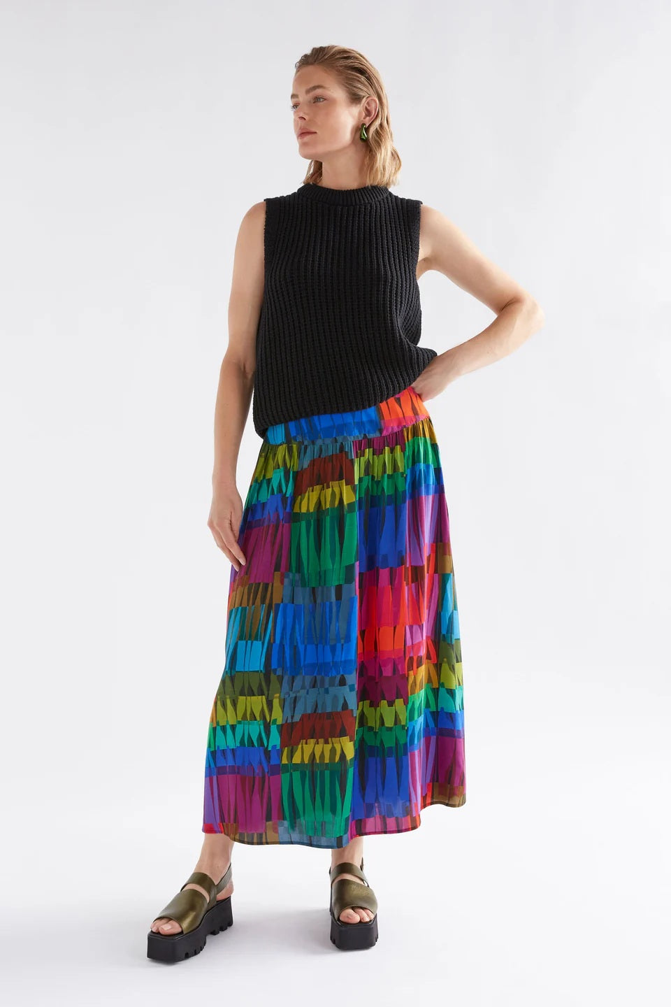 Elk The Label - Reva Skirt Lind Dark Print [sz:10]
