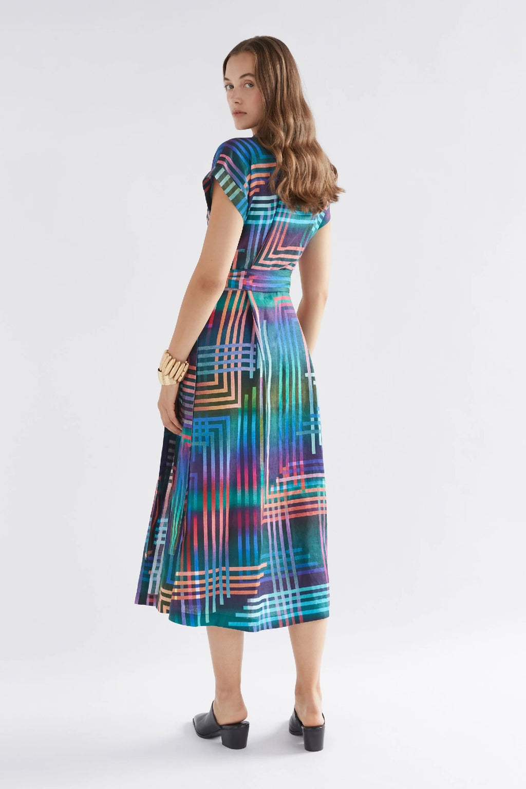 Elk The Label - Minnen Wrap Dress [sz:10 Clr:navy Ligheten Print]