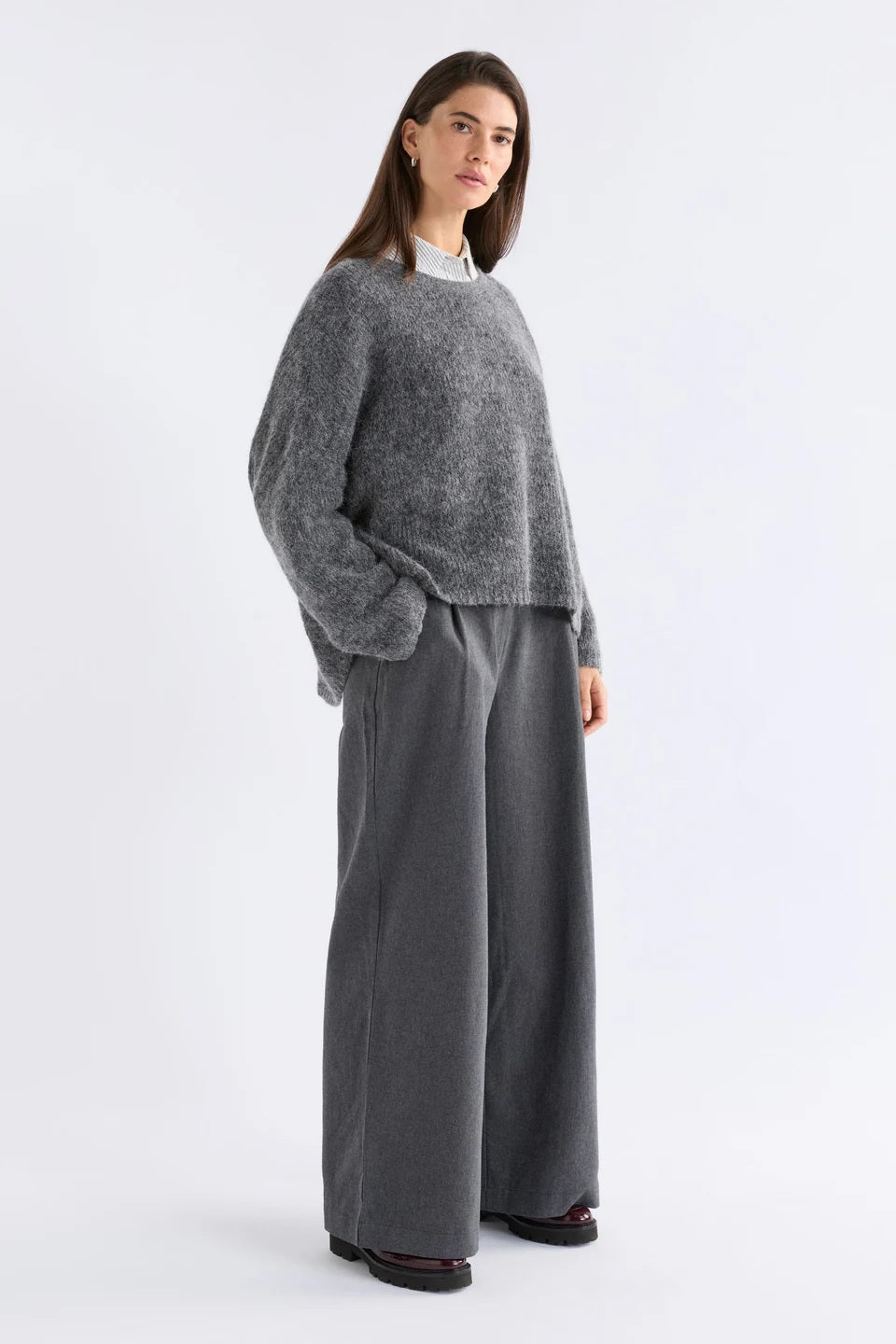 Elk The Label - Agna Sweater Mid Grey Marle [sz:xs/s]