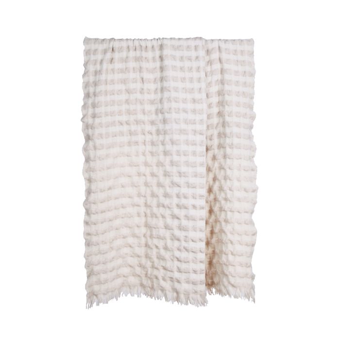 Amalfi - Ridge Waffle Throw Ivory