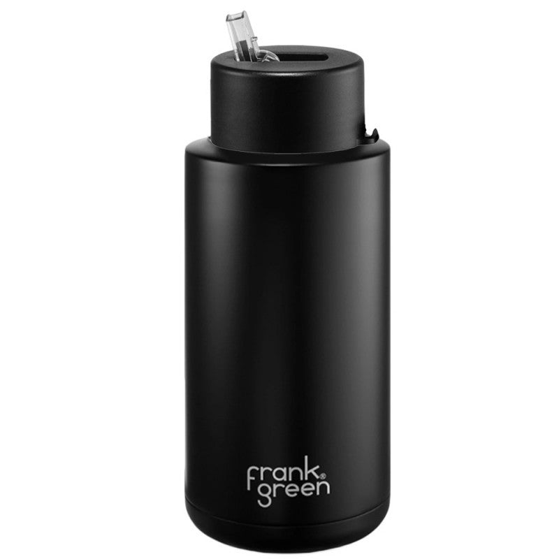 Frank Green 34oz Stainless Steel Ceramic Reusable Bottle Straw Lid Midnight