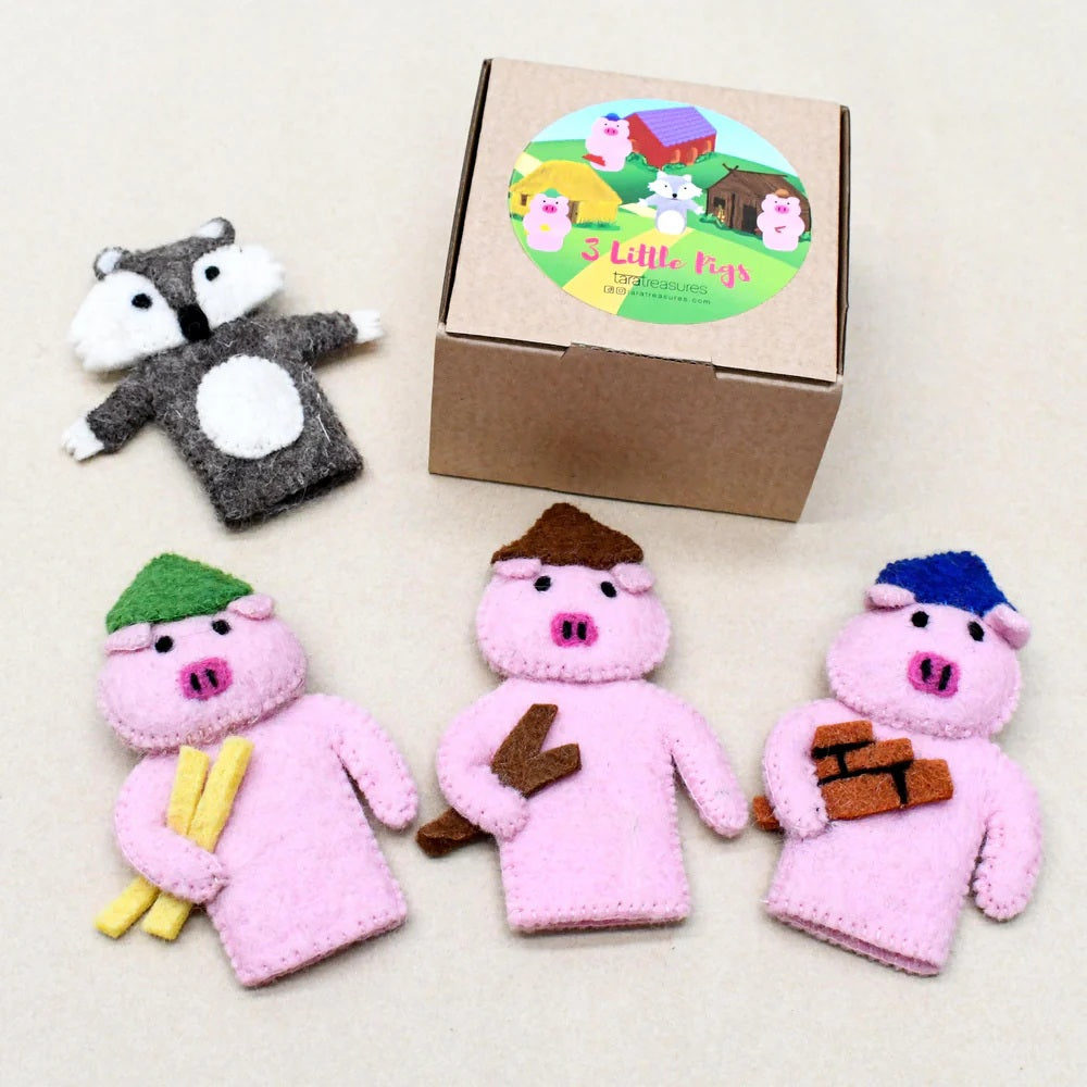 Tara Treasures - The Three Little Pigs Puppet Set