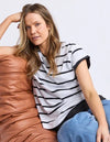 Foxwood - Manly Stripe Tee White / Blk Str [sz:10]