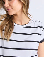 Foxwood - Manly Stripe Tee White / Blk Str [sz:10]