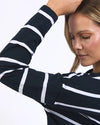 Foxwood - Jayne Stripe Throw On Top Navy / White Stripe [sz:10]