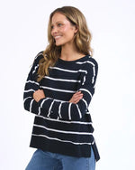 Foxwood - Jayne Stripe Throw On Top Navy / White Stripe [sz:10]