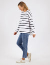 Foxwood - Jayne Throw On Top White/dark Sapphire Stripe [sz:12]
