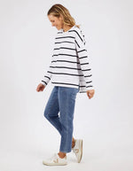 Foxwood - Jayne Throw On Top White/dark Sapphire Stripe [sz:12]