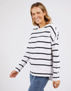 Foxwood - Jayne Throw On Top White/dark Sapphire Stripe [sz:12]
