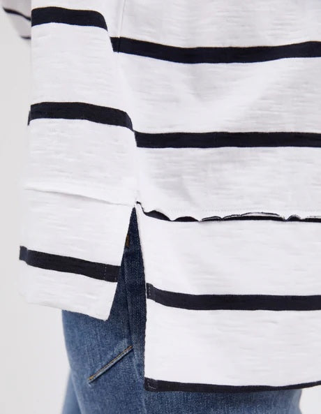 Foxwood - Jayne Throw On Top White/dark Sapphire Stripe [sz:12]