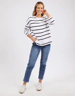 Foxwood - Jayne Throw On Top White/dark Sapphire Stripe [sz:12]