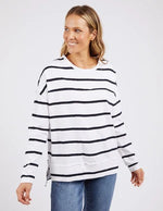 Foxwood - Jayne Stripe Throw On Top White / Dark Sapphire Stripe [sz:14]