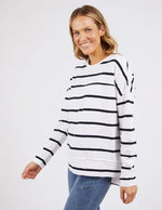 Foxwood - Jayne Stripe Throw On Top White / Dark Sapphire Stripe [sz:14]