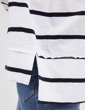 Foxwood - Jayne Stripe Throw On Top White / Dark Sapphire Stripe [sz:14]
