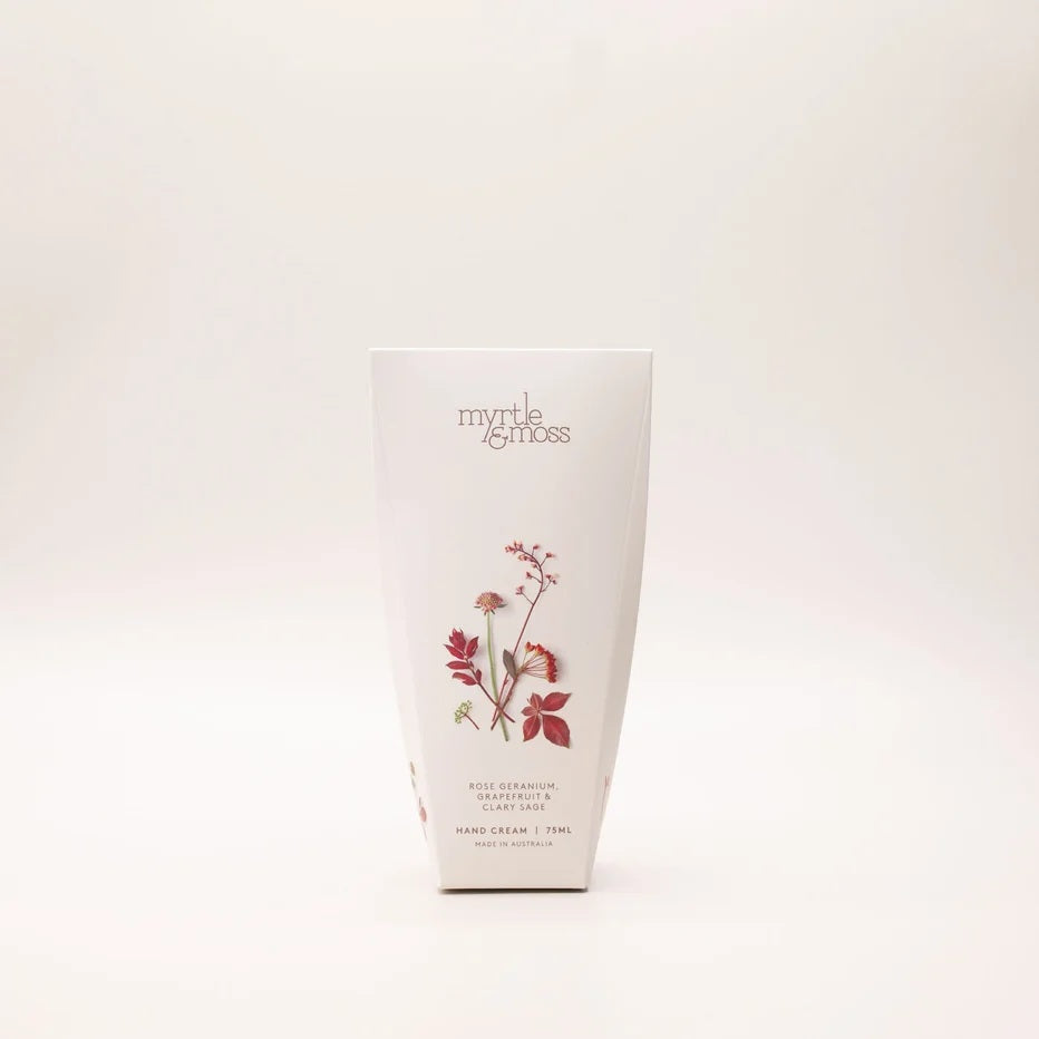 Myrtle And Moss - Hand Cream 75ml  Rose Geranium, Grapefruit And Clary Sage