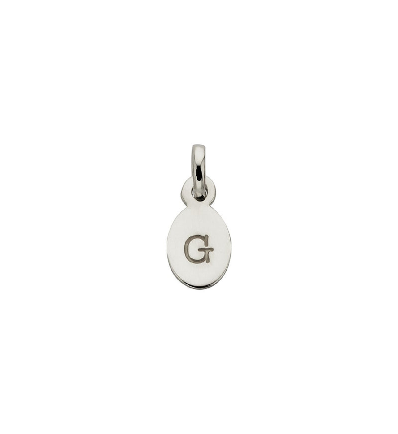 Charm G Oval Letter Sterling Silver