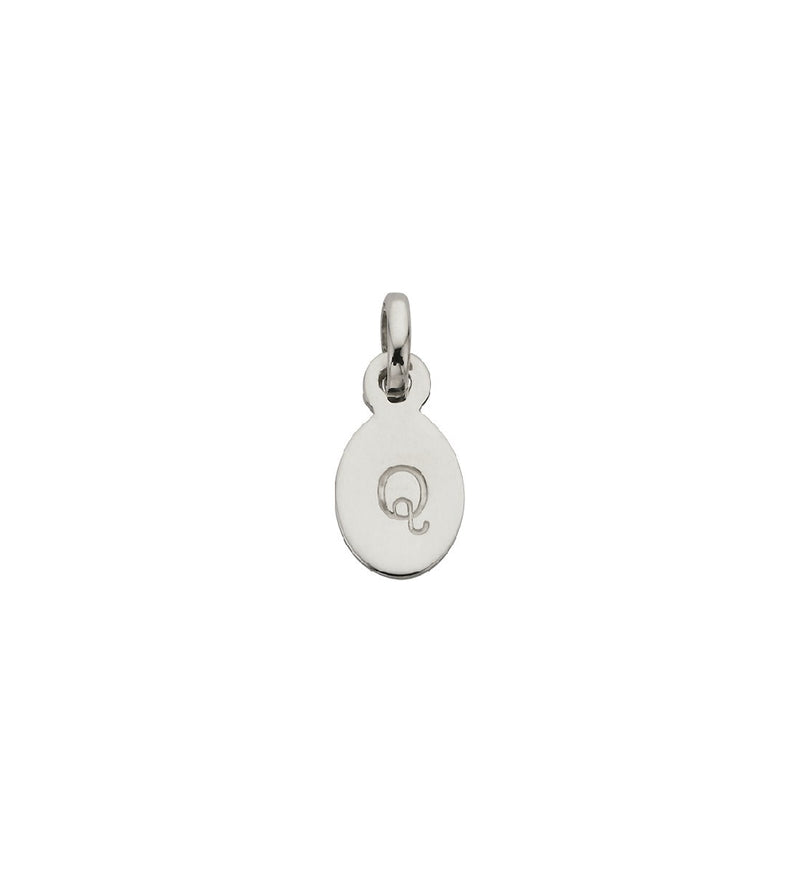 Charm Q Oval Letter Sterling Silver