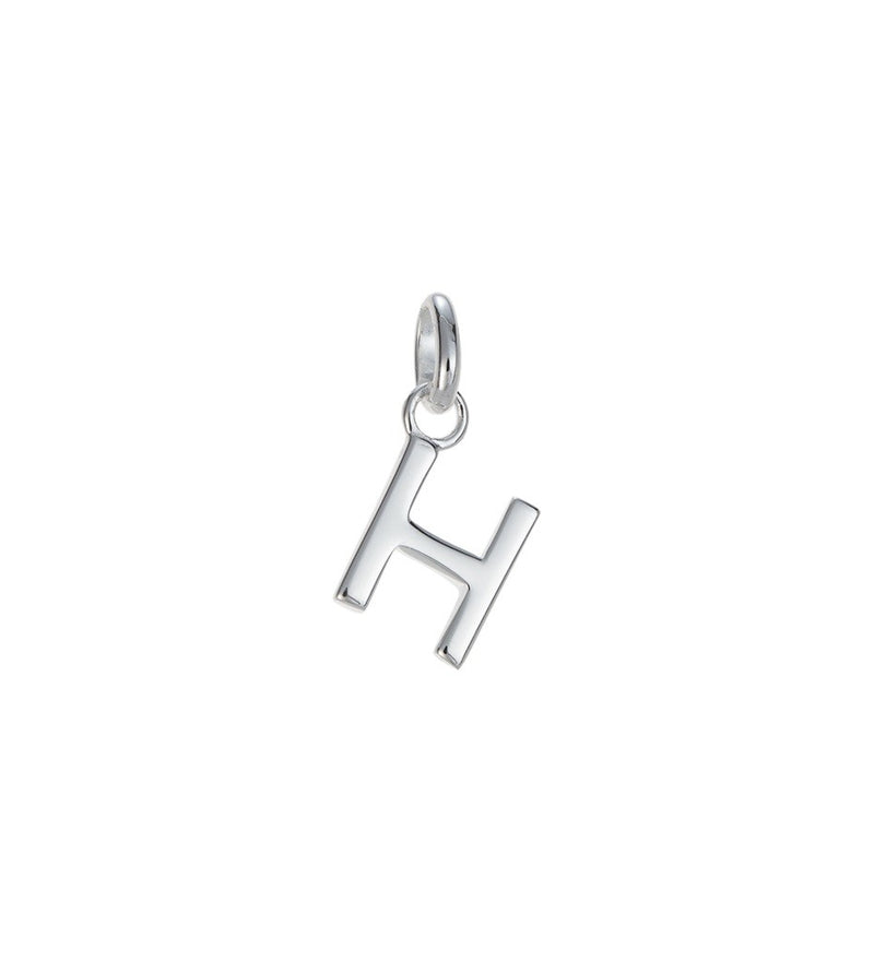 Outline Initial H Charm Sterling Silver