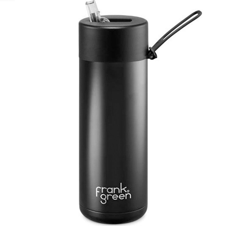 Frank Green 20oz Stainless Steel Ceramic Reuseable Bottle With Straw Lid Midnight